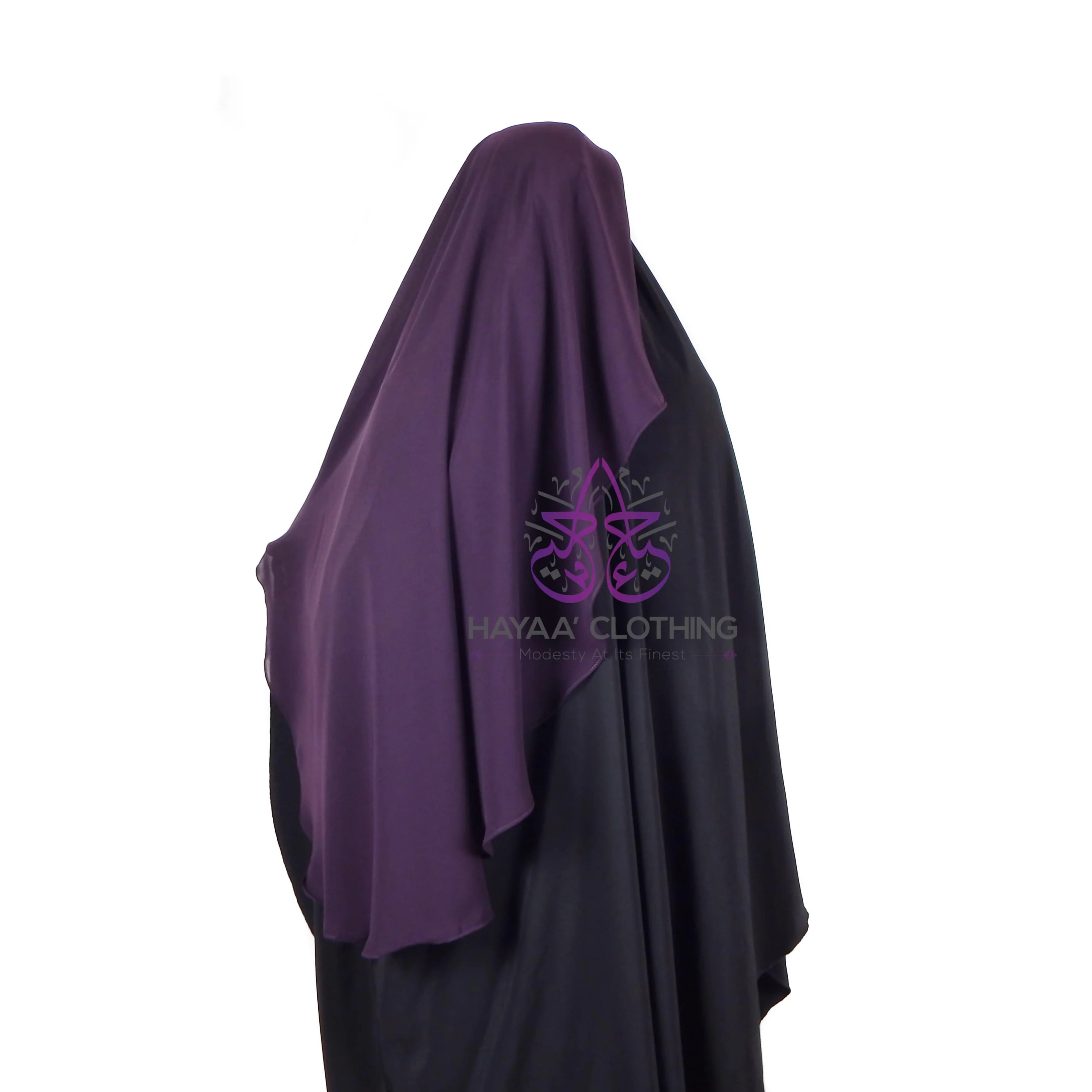 Double Layer Niqab - Plum - Image 3